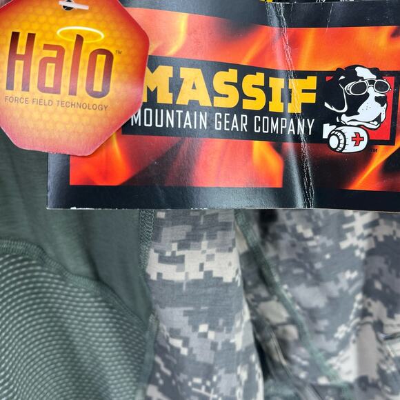 Massif Halo Flame Resistant Army Combat Shirt Mens Size Large Green Camo - Picture 7 of 8